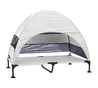 vidaXL cama para perros elevada con techo extraíble gris plata XL acero
