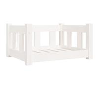 vidaXL Cama para Perros Madera Maciza de Pino Blanca 55,5x45,5x28 cm
