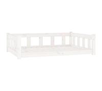 vidaXL Cama para Perros Madera Maciza de Pino Blanco 105,5x75,5x28 cm