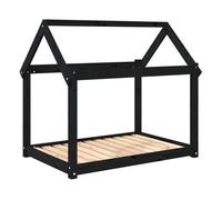 Vidaxl cama para perros madera maciza de pino negro 101x70x90 cm