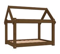 vidaXL Cama para Perros Madera Maciza Pino marrón Miel 81x60x70 cm