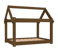vidaXL Cama para Perros Mascotas Madera Maciza Pino Marrón Miel 81x60x70 cm