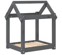 vidaXL Cama para Perros Mascotas Sofá Madera Maciza de Pino Gris 61x50x70 cm