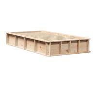vidaXL Cama Plataforma 90 x 200 cm marrón, Hecha de Madera de Pino Maciza. Tiene Almacenamiento elevable, es fácil de Montar, y su diseño es Moderno con un Acabado Natural. No Necesitas somier y es p