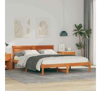 vidaXL Cama Plataforma Color Madera Marrón 150 x 200 cm con Tira LED Multicolor Integrada, Súper fácil de armar, Diseño Moderno, Alimentada por USB, Superficie Duradera y fácil de Limpiar, Tapizado