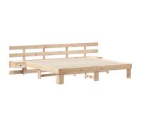 vidaXL Cama Plataforma con mesas de Lado integradas de 180 x 200 cm, Hecha de Madera Maciza de Pino. Cabecero montado en la Pared, no Necesita colchón. Muy fácil de Montar. Diseño contemporáneo y ele