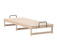 vidaXL Cama Plataforma de de Madera de Pino Macizo, tamaño 80 x 200 cm, para Uso en Interiores, diseño Minimalista, Perfil bajo para Mayor Seguridad. Viene con Asas de Metal, fácil de armar y Limpia