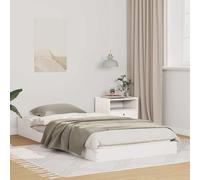 vidaXL Cama Platform Blanca 90 x 200cm de Madera de Pino Sólido. No Necesita somier. Diseño Moderno y Elegante, Ideal para el Dormitorio. Robusta Cualquier Tipo de colchón. Fácil de