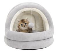 Vidaxl cama redonda gris para gatos grandes