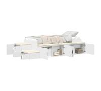 vidaXL Cama Roble Negro 100X200 cm Solución Elegante con Seis Cajones Construcción Resistente de Madera Ideal para Organización y Comodidad del Dormitorio Muebles Colchón Amplio Cajón