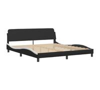 vidaXL Cama sin colchón Cuero sintético Negro Blanco 180x200 cm