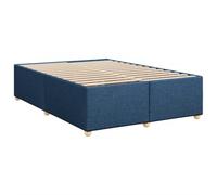 vidaXL Cama sin Colchón de Tela Azul 140x190 cm - Marco de Plataforma, Somier, Muebles de Dormitorio