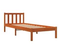 vidaXL Cama sin colchón Madera Maciza de Pino marrón Cera 100x200 cm