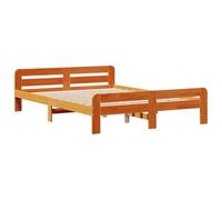 vidaXL Cama sin colchón Madera Maciza de Pino marrón Cera 160x200 cm, Cama, Cama Doble, Estructura de Cama de Madera, Cama de Matrimonio