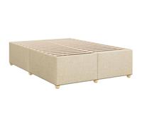 vidaXL Cama sin colchón Tela Color Crema 140x190 cm, Marco de Cama, somier, Marco de Cama de Plataforma, Marcos de Cama, Muebles de Dormitorio