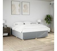 vidaXL Cama sin colchón Tela Gris Claro 180x200 cm, Marco de Cama, somier, Marco de Cama de Plataforma, Marcos de Cama, Muebles de Dormitorio