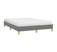 vidaXL Estructura de Cama Matrimonial Somier Tapizado Dormitorio Base Habitación Muebles Mobiliario Cuarto Descanso de Tela Gris Oscuro 140x190 cm