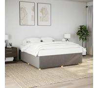 vidaXL Cama sin colchón Tela Gris Taupe 180x200 cm, Marco de Cama, somier, Marco de Cama de Plataforma, Marcos de Cama, Muebles de Dormitorio