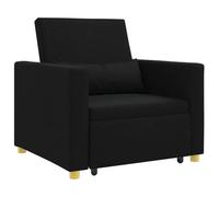 vidaXL Cama Sofá Desplegable Individual Negro 90 x 165 x 87 cm Tela | Cojín y soporte de espalda súper cómodos, Se adapta bien a la decoración actual, Tela de poliéster que no se mancha