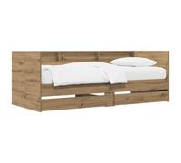 vidaXL Cama supletoria con cajón roble artesanal madera de ingeniería, marco de cama día compacto, diseño moderno, ahorro de espacio, mueble versátil, solución de sueño elegante
