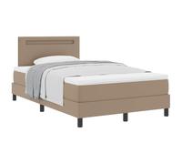 vidaXL Cama Tipo Box Spring Capuchino 120 x 190 cm Cuero sintético, Cama con cabecero Ajustable, Diseño Moderno, Cuero sintético Elegante, Solución de sueño versátil, Colchón de Espuma cómodo