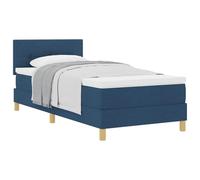 vidaXL Cama Tipo Box Spring con colchón Azul 90 x 200 cm Tela, Muebles de Dormitorio Modernos, cabecera Ajustable, Camas contemporáneas, colchón de Espuma Firme, Base Rectangular