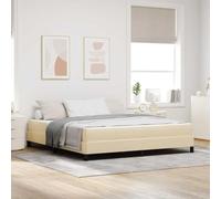 vidaXL Cama Tipo Box Spring con colchón Crema 180 x 200 cm Tela