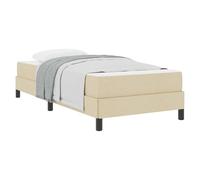 vidaXL Cama Tipo Box Spring con colchón Crema 90 x 190 cm Tela