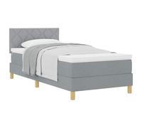 vidaXL Cama Box Spring con colchón Gris Claro 90 x 190 cm Tela, Configuración Moderna de Dormitorio, Cama Resistente, Muebles funcionales, Sistema de sueño Personalizable,