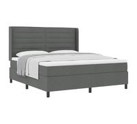 vidaXL Cama Tipo Box Spring con colchón Gris Oscuro 200 x 180 cm Tela, Muebles Modernos para el Dormitorio, Base Resistente, cabecera Ajustable, colchón Firme, diseño Elegante
