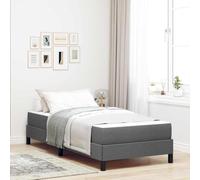 vidaXL Cama Tipo Box Spring con colchón Gris Oscuro 80 x 200 cm Tela