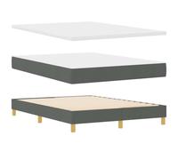 vidaXL Cama Tipo Box Spring con colchón Gris Oscuro de 140 x 200 cm, cabecero Ajustable, Funda extraíble, diseño Moderno, Marco de Espuma densa, Muebles para el Dormitorio, Superficie cómoda para dor