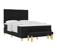 vidaXL Cama Tipo Box Spring con colchón Negro 140 x 190 cm Tela