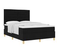 vidaXL Cama Tipo Box Spring con colchón Negro 140 x 190 cm Tela, Decoración de Dormitorio, Marco de Cama Moderno, colchón Firme, Soporte ergonómico Duradero, hogar Acogedor