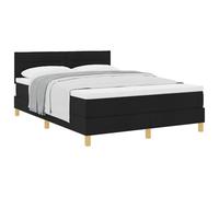 vidaXL Cama Tipo Box Spring con colchón Negro 140 x 190 cm Tela, Muebles de Dormitorio Modernos, cabecera Ajustable, Camas contemporáneas, colchón de Espuma Firme, Base Rectangular