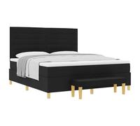 vidaXL Cama Tipo Box Spring con colchón Negro 180 x 200 cm Tela