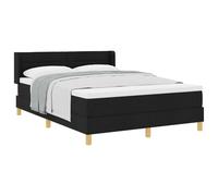 vidaXL Cama Tipo Box Spring con colchón Negro 190 x 140 cm Poliéster
