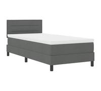 vidaXL Cama Tipo Box Spring con colchón y LED Gris Oscuro 80x200 cm diseño Moderno solución Ideal para Muebles de Dormitorio Protector de colchón colchón de Espuma Individual