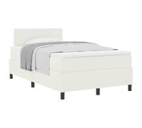 vidaXL Cama Tipo Box Spring Crema y 120 x 200 cm Tela de Pana, Decoración Moderna para el Dormitorio, Cama Rectangular Elegante con Colchón Espumoso, Sistema de Sueño Firme