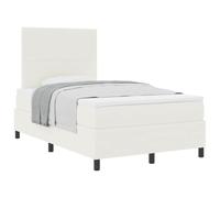 vidaXL Cama Tipo Box Spring Crema y 120 x 200 cm Tela de Pana, Decoración Moderna para el Dormitorio, Cama Rectangular Elegante con Colchón Espumoso, Sistema de Sueño Firme