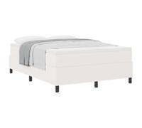 vidaXL Cama Tipo Box Spring Crema y 140 x 190 cm Tela de Pana, Dormitorio Moderno, Estructura de Cama Rectangular, diseño Minimalista, colchón cómodo y Duradera Base