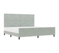 vidaXL Cama Tipo Box Spring Gris Claro 200 x 200 cm Terciopelo, Dormitorio Moderno, Marco de Cama de Terciopelo, Descanso Elegante, Muebles espaciosos, diseño Minimalista, Comodidad al Dormir, Decora