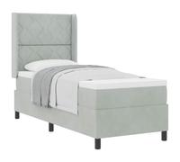 vidaXL Cama Tipo Box Spring Gris Claro 80 x 200 cm Terciopelo | El terciopelo es súper cómodo, Te dan el soporte perfecto para dormir bien, Es estable y cómodo, ideal para quienes duermen
