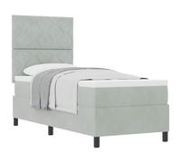 vidaXL Cama Tipo Box Spring Gris Claro 80 x 200 cm Terciopelo | Suave y sedosa al tacto, Se adaptan a los movimientos de tu cuerpo, Perfecta para aliviar la presión y brindar soporte