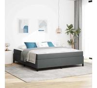 vidaXL Cama Tipo Box Spring Gris Oscuro, Negro 180 x 200 cm