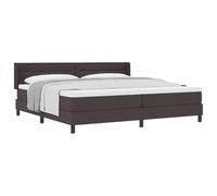 vidaXL Cama tipo Box Spring Marrón Oscuro 200 x 200 cm tela, Cama moderna para dormitorio, colchón de espuma durable, solución de sueño con somier, muebles interiores estilosos y minimalistas