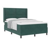 vidaXL Cama Tipo Box Spring Verde Oscuro 160 x 200 cm Terciopelo | Un terciopelo suave que te da un confort increíble, Dan un soporte a tu medida para que duermas como un rey, Ideal si