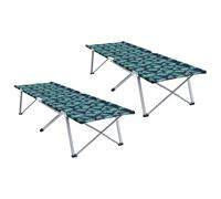 vidaXL Juego de 2 camas plegables de camping con bolsa de transporte, diseño de hojas, material Oxford 600D