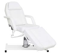 vidaXL Camilla de Masaje Belleza Salón Tratamiento Facial Cuidado de Piel Tatuajes Perforaciones Corporales Silla Acolchada Cama de Cosmética Blanca