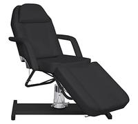 vidaXL Camilla de Masaje Belleza Salón Tratamiento Facial Cuidado de Piel Tatuajes Perforaciones Corporales Silla Acolchada Cama de Cosmética Negra